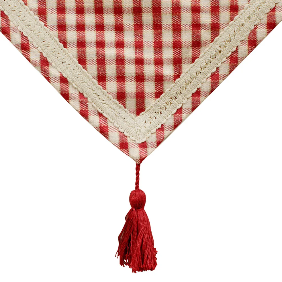 Chemin de table mami-car Rouge en Coton