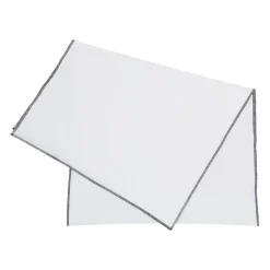 Chemin table corino blanc 160x50cm coton lavé 170g/m2