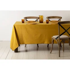 Chemin table corino cumin 160x50cm coton lavé 170g/m2