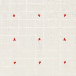 Chemin table en coton grège 45x150cm - P'tits coeurs