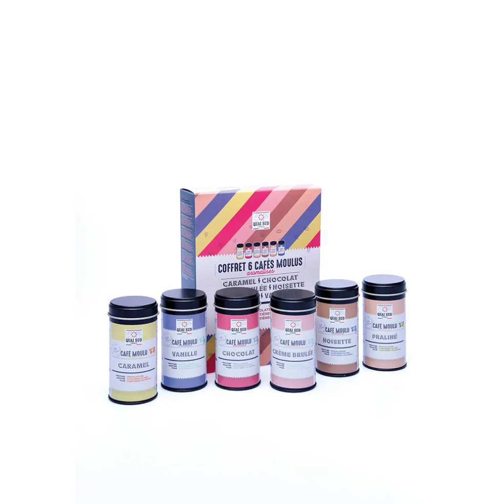 Coffret 6 cafés aromatisés moulus - 6 recettes en boîte xs