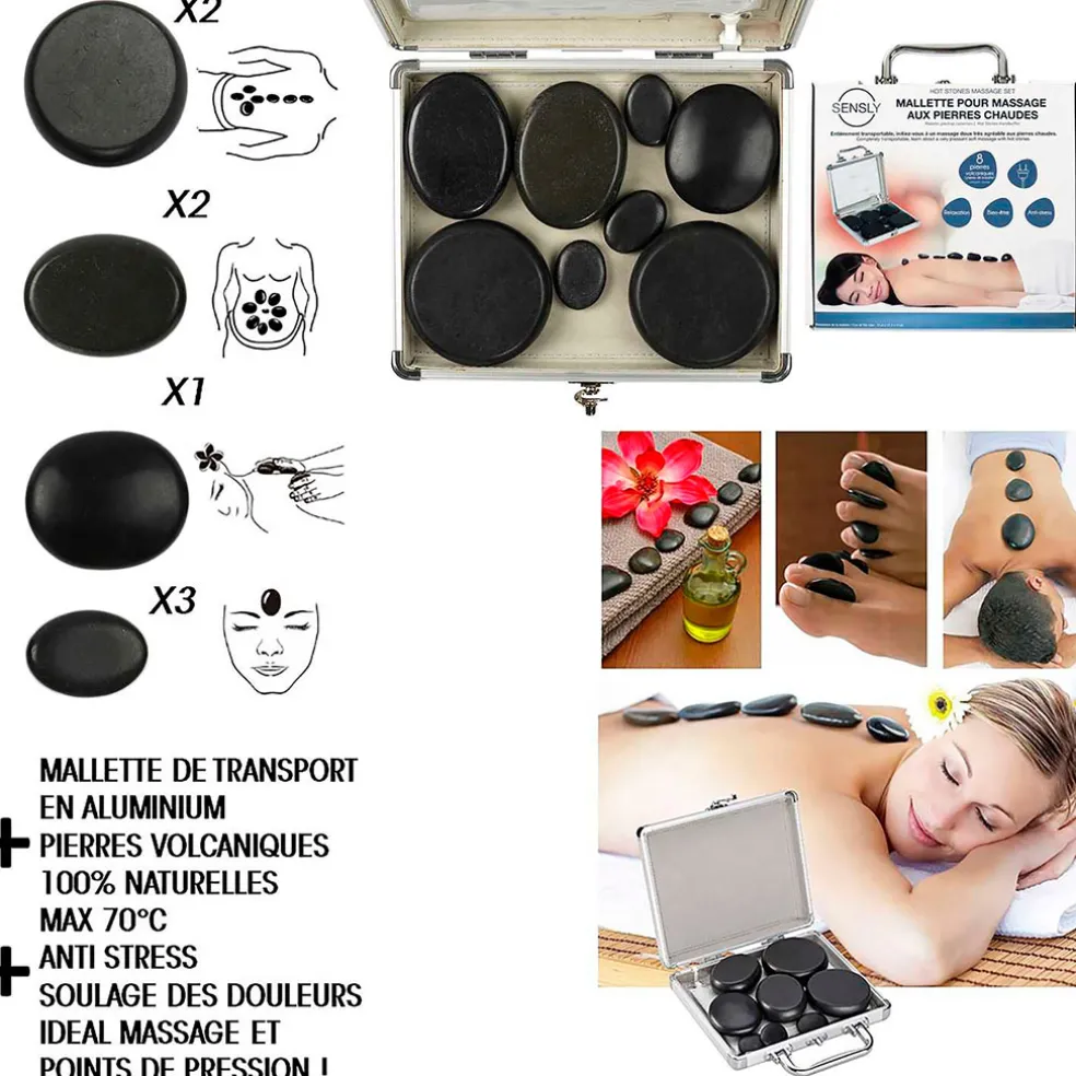 Coffret 8 pierres chaudes