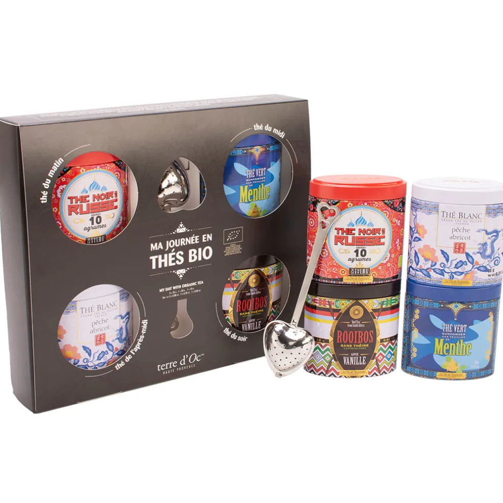 Coffret 4 thés bio avec filtre