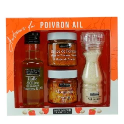 Coffret autour du poivron et pointe d'ail
