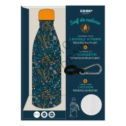 Coffret bouteille isotherme fleurie 50cl