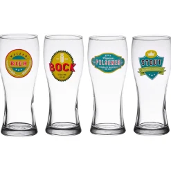 Coffret de 4 chopes de biere 50cl en verre transparent