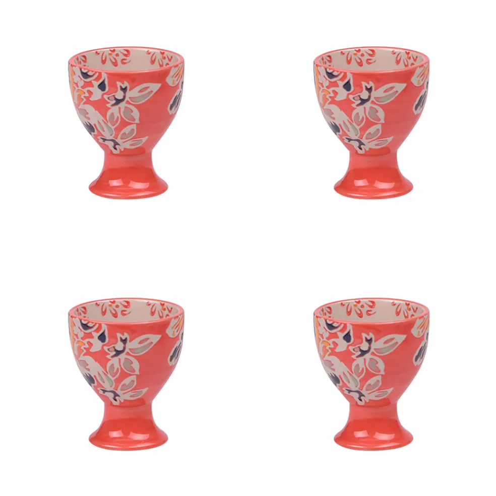 Coffret de 4 coquetiers en grès rouge - Ava