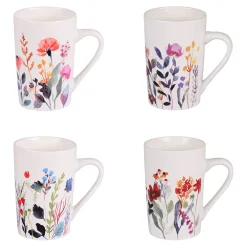 Coffret de 4 mugs en porcelaine 35cl - Flor