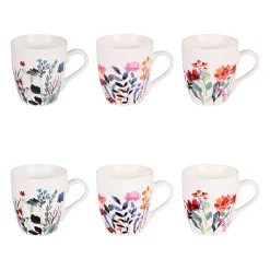 Coffret de 6 tasses en porcelaine 23cl - Flor