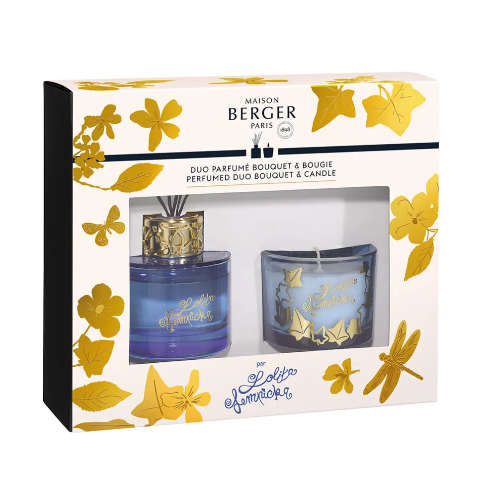 Coffret duo mini bouquet parfumé et bougie parme - Lolita Lempicka