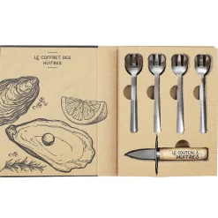 Coffret huitre 1 couteau et 4 fourchettes - Noel