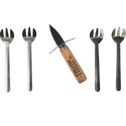 Coffret huitre 1 couteau et 4 fourchettes - Noel