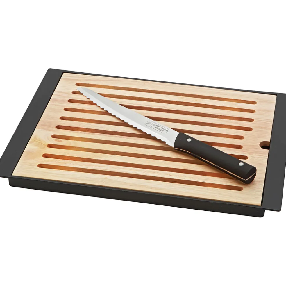 Coffret planche à pain en hevea et couteau pain