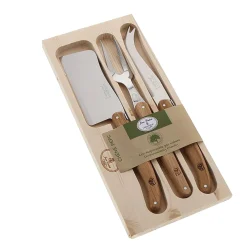 Coffret service à fromage avec manche chêne laguiole