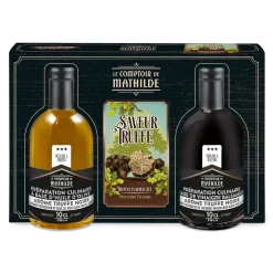 Coffret truffe noire - lot huile et vinaigre 2 x 10cl - amateur
