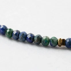 Collier en acier inoxydable bleu et vert l40cm