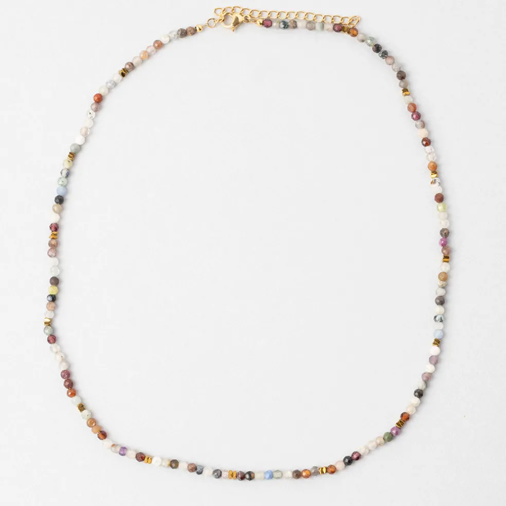 Collier en acier inoxydable multicolore l40cm