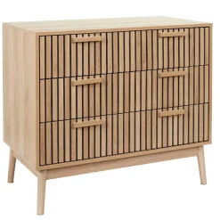 Commode 3 tiroirs en pin naturel - Kara