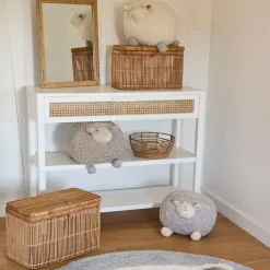 Console 2 étagères en sapin blanc - Adela