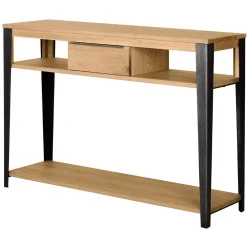 Console 1 tiroir en chêne massif - Manny