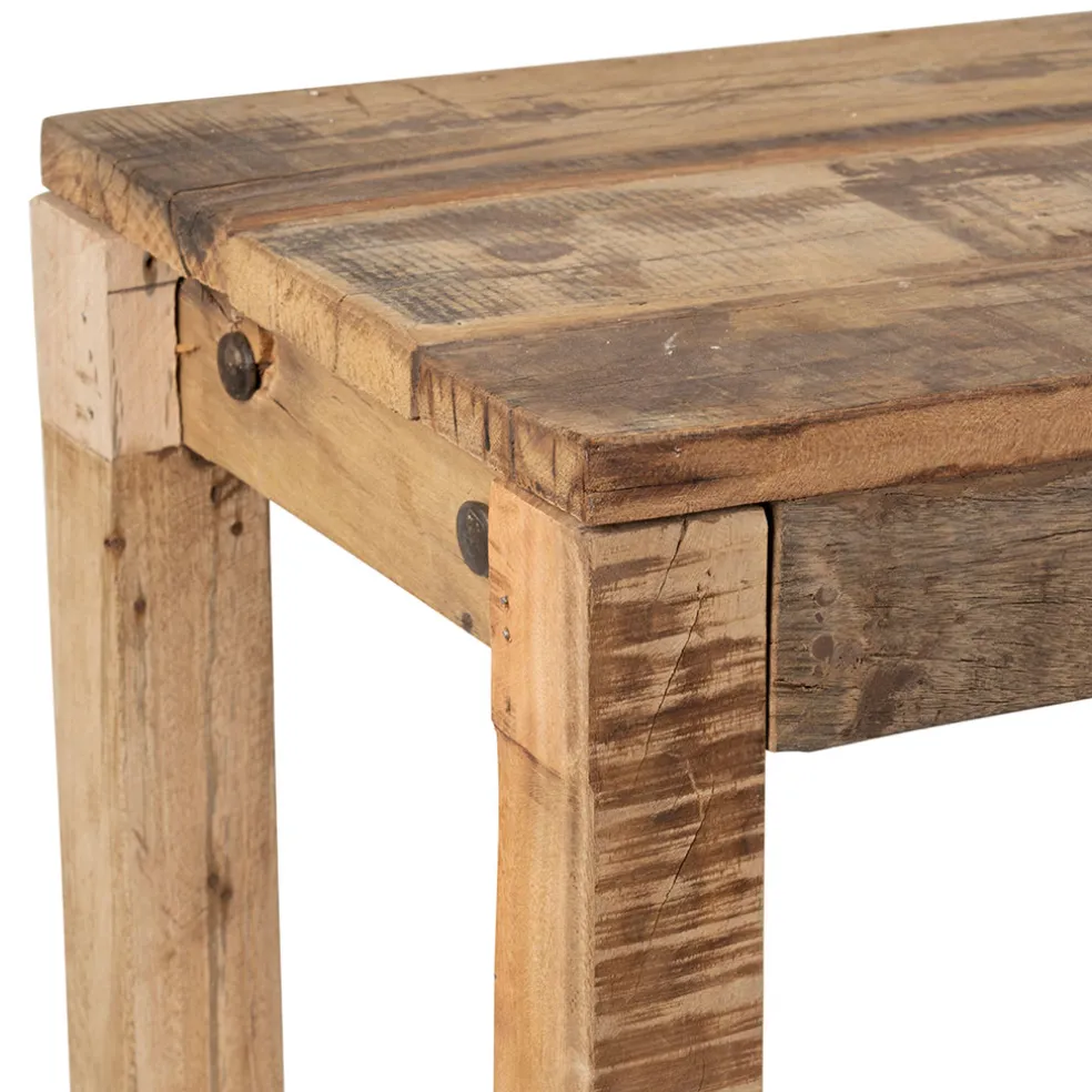 Console en bois en manguier et acacia recyclés 120x33cm - campagne naturel