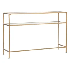 Console en fer et verre doré 120x33xh80.5cm - Eluminea