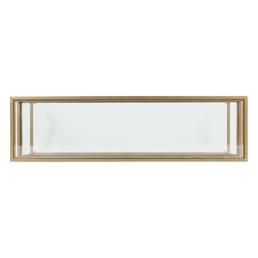 Console en fer et verre doré 120x33xh80.5cm - Eluminea