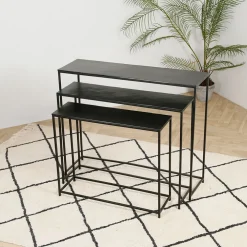 Console gigogne (x3) en fer noir - Felia