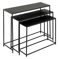 Console gigogne (x3) en fer noir - Felia