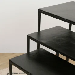 Console gigogne (x3) en fer noir - Felia
