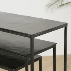 Console gigogne (x3) en fer noir - Felia