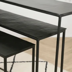 Console gigogne (x3) en fer noir - Felia