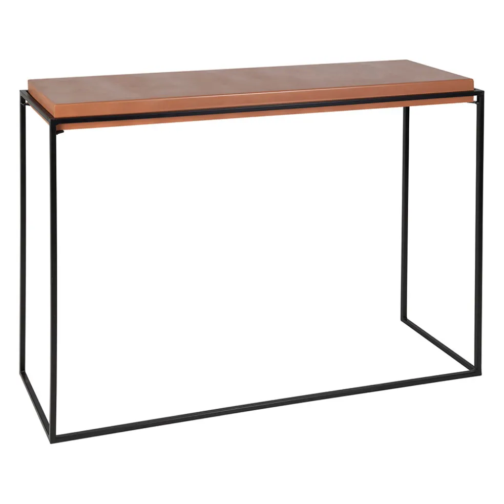 Console gigogne (x2) en fer terracotta et beige - Ario