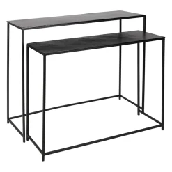 Console gigogne (x2) en fer noir - Felia