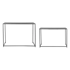 Console gigogne (x2) en fer noir - Felia