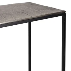 Console gigogne (x2) en fer argenté - Felia