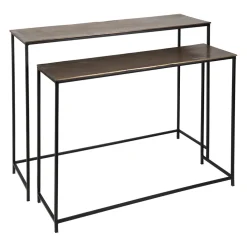 Console gigogne (x2) en fer doré - Felia
