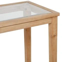 Console naturel foncé 120x36xh80cm en bois de sapin - Firmin