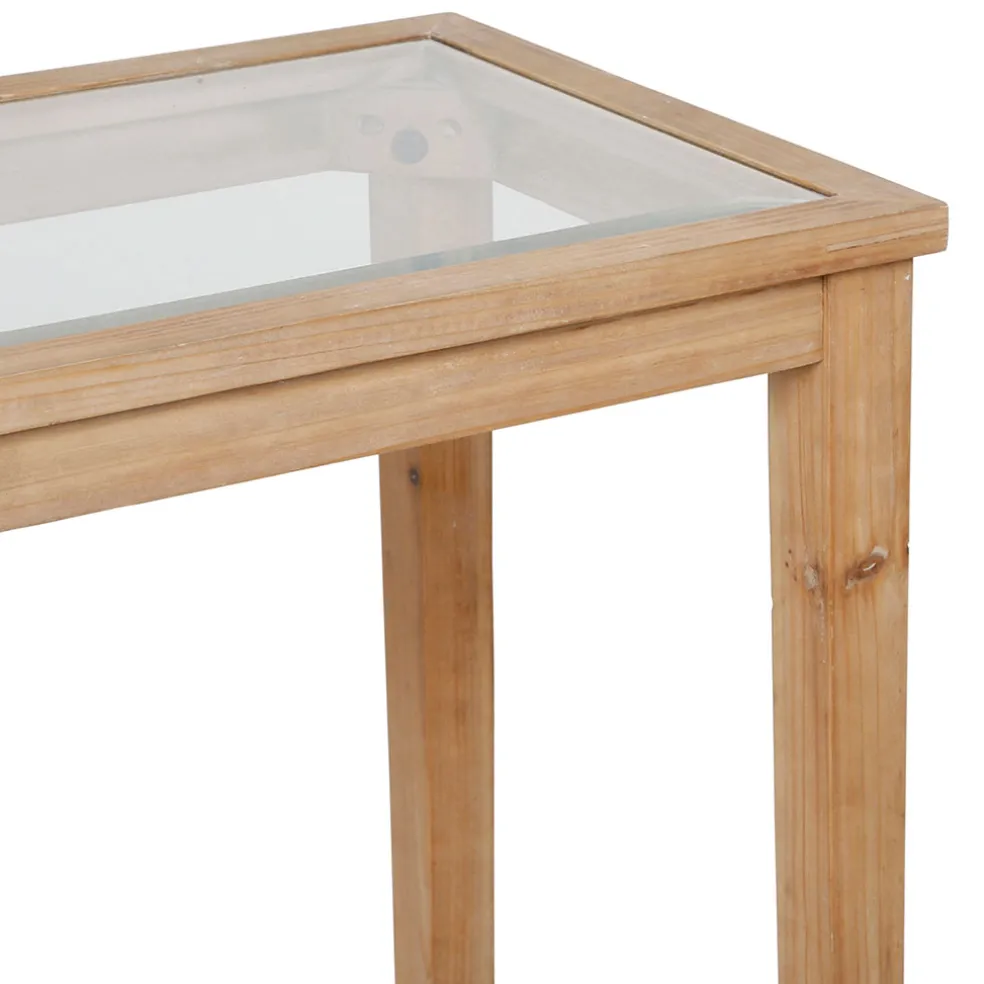 Console naturel foncé 120x36xh80cm en bois de sapin - Firmin