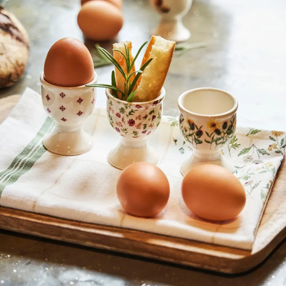 Coquetier en faïence carreaux de ciment bordeaux - Collection