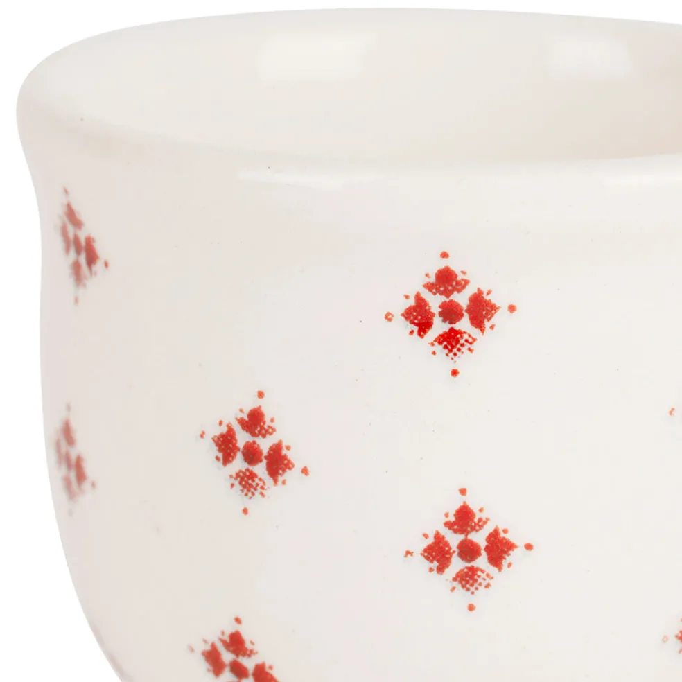 Coquetier en faïence carreaux de ciment bordeaux - Collection