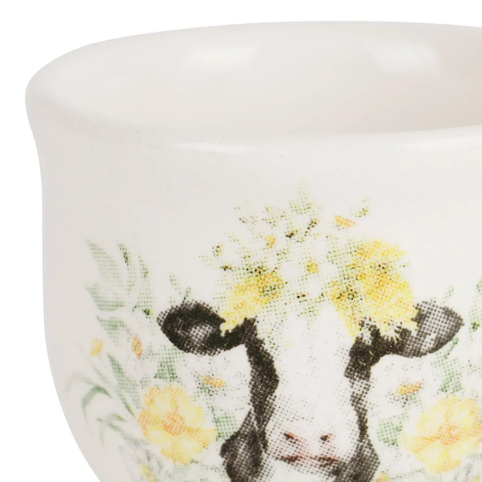 Coquetier en faïence vache - Collection
