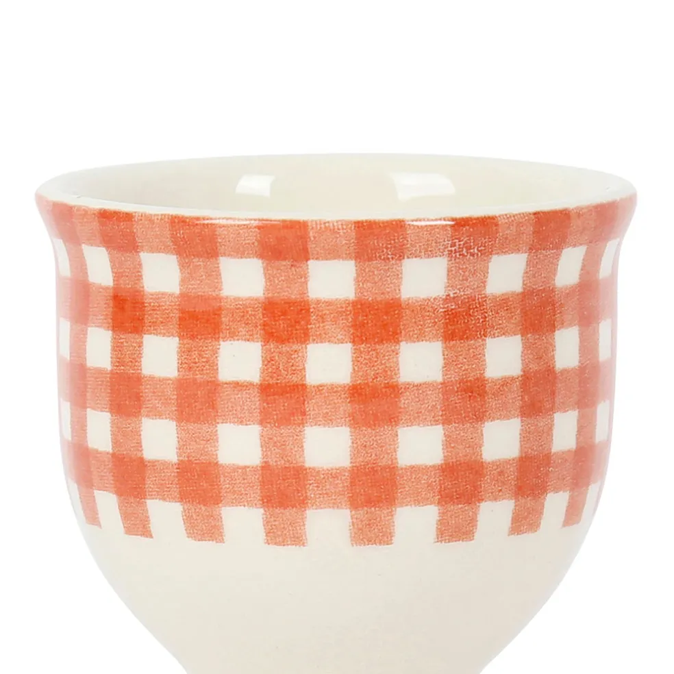 Coquetier en faIence rouge antique - josephine