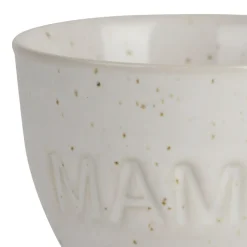 Coquetier maman en grès écru moucheté