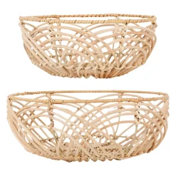 Corbeille (lot de 2 ) element naturel en rotin