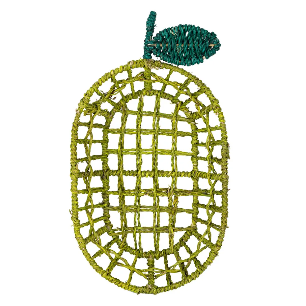 Corbeille poire en jonc de mer vert 20x36cm - P'tit Légume