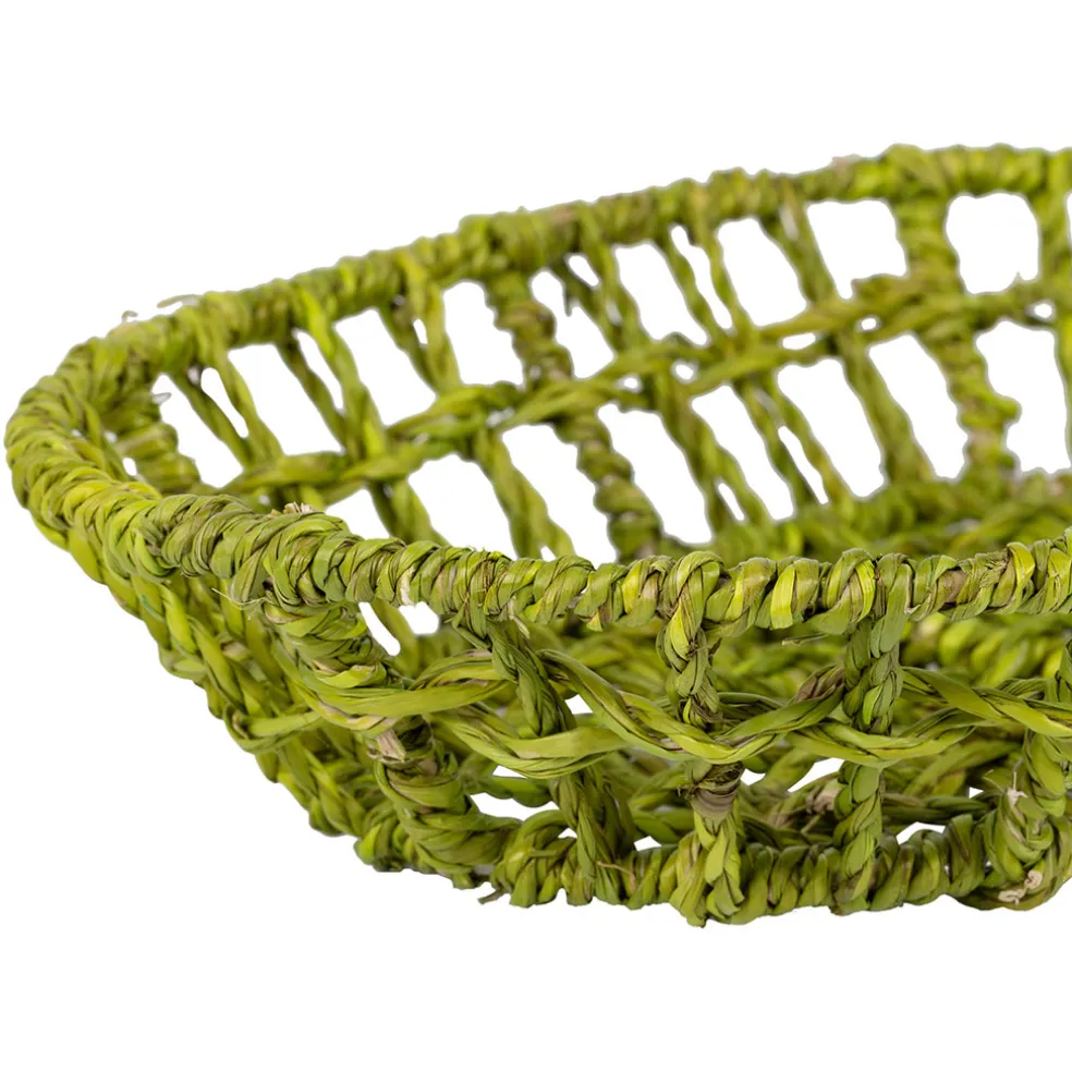 Corbeille poire en jonc de mer vert 20x36cm - P'tit Légume