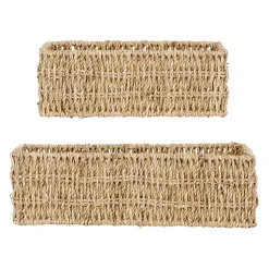 Corbeilles x2 rectangulaire en jonc de mer - borneo