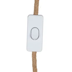 Cordon électrique avec interrupteur en tissu naturel et blanc 1.75m
