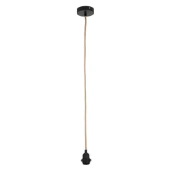 Cordon électrique en tissu naturel et noir pour suspension 80cm
